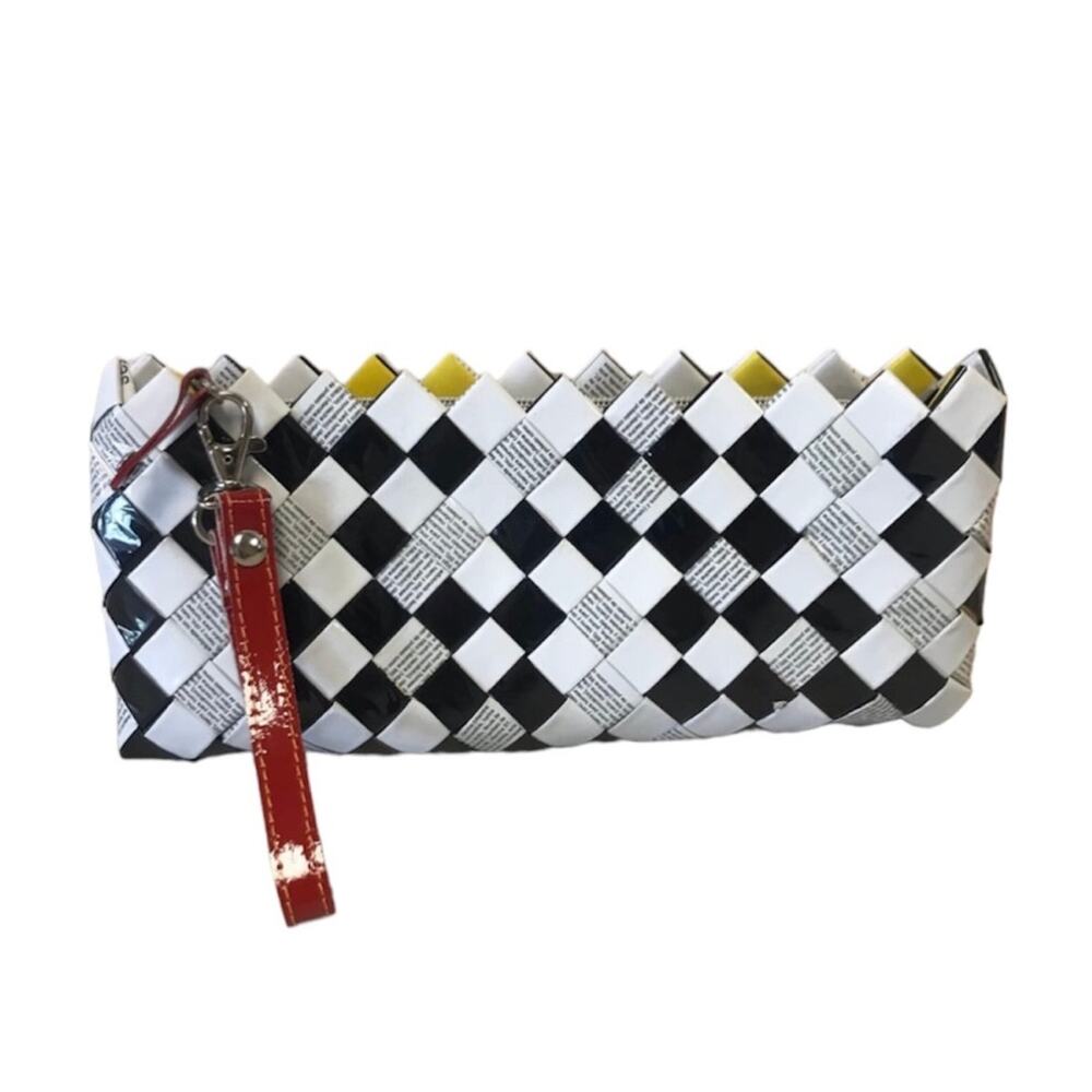 90s Nahui Ollin Artisan handcrafted recycled candy wrapper wristlet